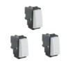 Placa armada con 3 interruptores Blanco Marisio