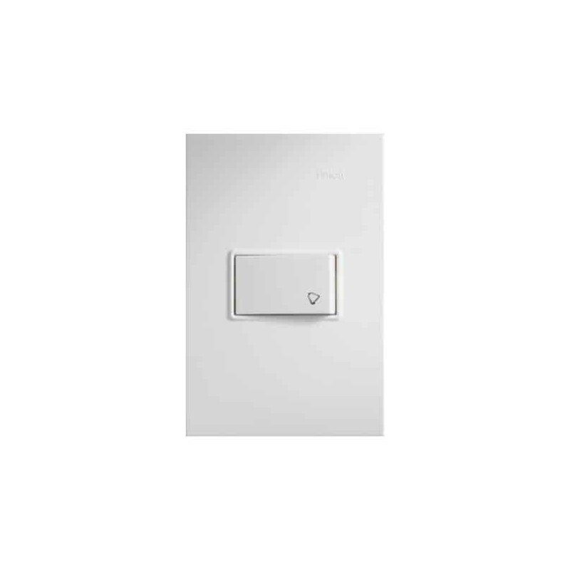 Placa armada con pulsador unipolar campana Blanco Simon 23