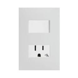 Placa armada con interruptor y contacto 2P+T Blanco Serie 25 Simon