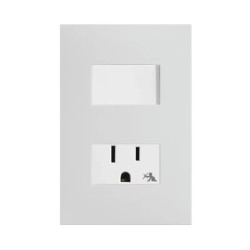 Placa armada con interruptor y contacto 2P+T Blanco Serie 25 Simon