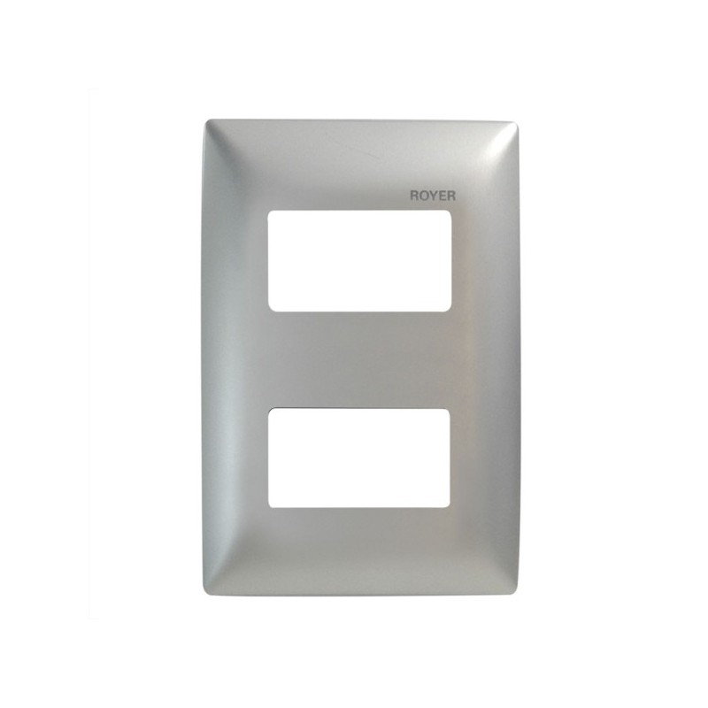 Placa de 2 módulos color Plata Royer 100 Eaton