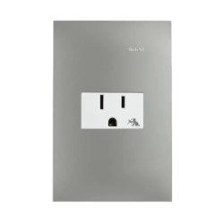 Placa armada Aluminio Mate con 1 Contacto sencillo Blanco Simon 25 Plus