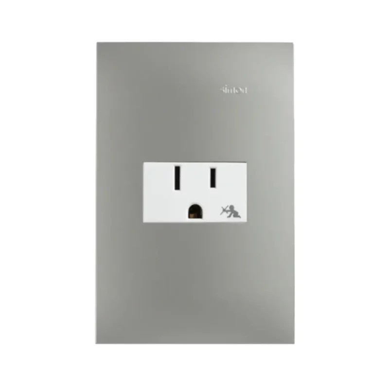 Placa armada Aluminio Mate con 1 Contacto sencillo Blanco Simon 25 Plus