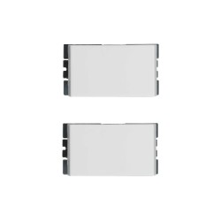 Placa armada con interruptor sencillo + interruptor de escalera Aluminio Mate Serie 25 Simon