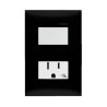 Placa armada con interruptor y contacto 2P+T Negro Ebano Serie 25 Simon