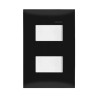 Placa armada con interruptor sencillo + interruptor de escalera Negro Ebano Serie 25 Simon