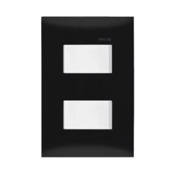 Placa armada con interruptor sencillo + interruptor de escalera Negro Ebano Serie 25 Simon