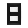 Placa armada con interruptor sencillo + interruptor de escalera Negro Ebano Serie 25 Simon