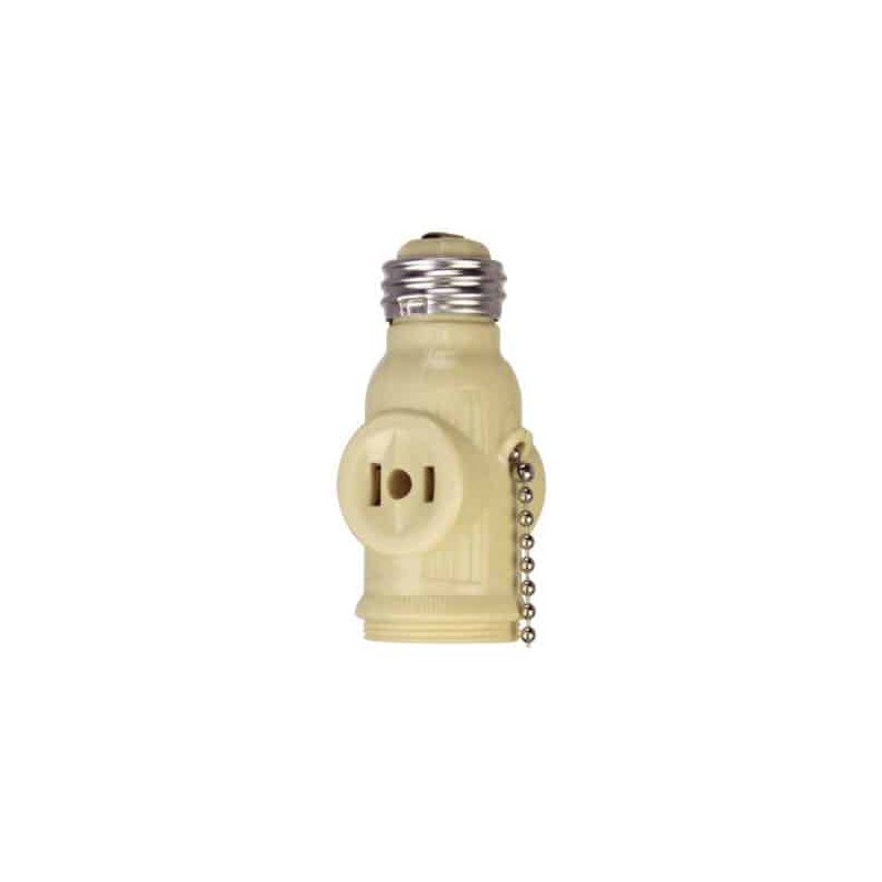 Socket ladrón con cadena color Marfil 660W 125V Eagle Eaton