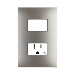 Placa armada con interruptor y contacto 2P+T Cava Mate Serie 25 Simon