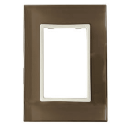 Placa de 3 módulos Chocolate cristal Royer 100 Plus Eaton