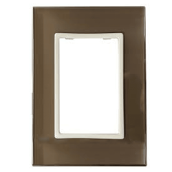 Placa de 3 módulos Chocolate cristal Royer 100 Plus Eaton