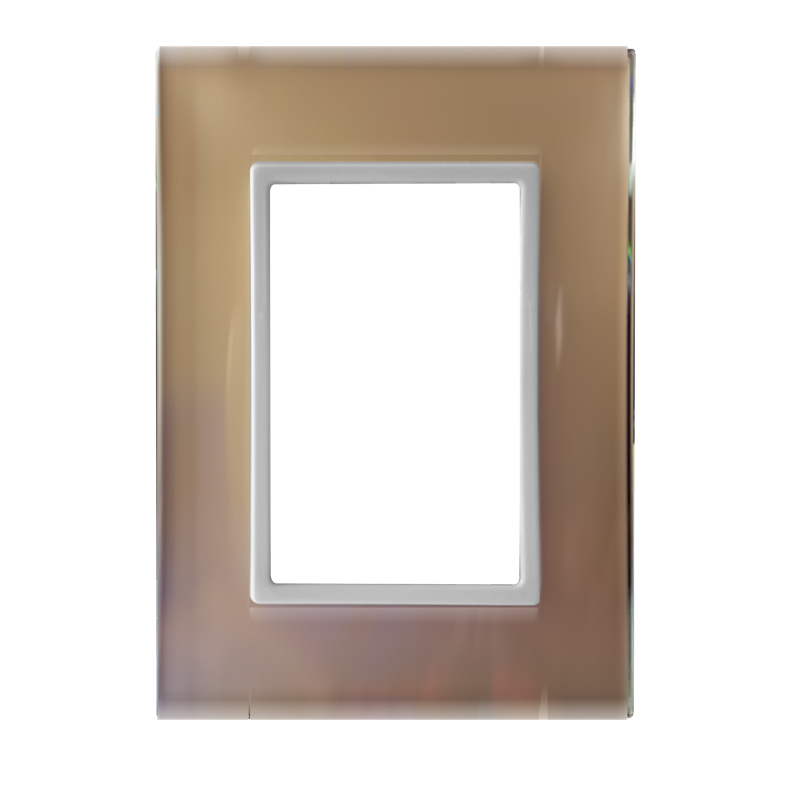 Placa de 3 módulos Champagne cristal Royer 100 Plus Eaton