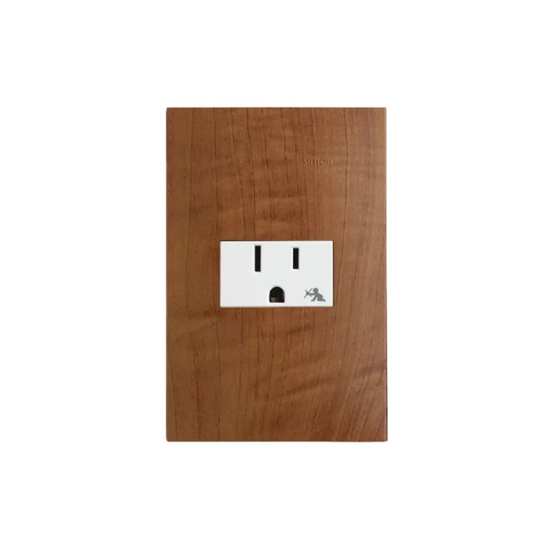 Placa armada con contacto 2P+T Roble Serie 25 Simon