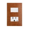 Placa armada con interruptor y contacto 2P+T Roble Serie 25 Simon
