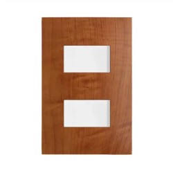 Placa armada con interruptor sencillo + interruptor de escalera Roble Serie 25 Simon