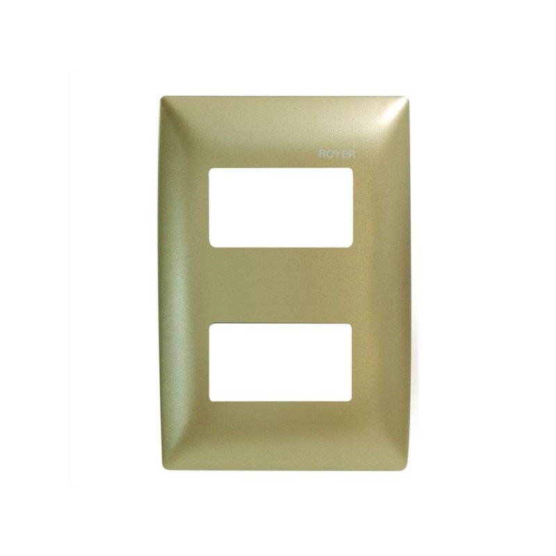 Placa de 2 módulos color Champagne Royer 100 Eaton