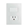 Placa armada con interruptor y contacto 2P+T Blanco Serie 26 Simon