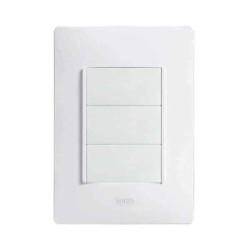 Placa armada con 3 interruptores sencillos Blanco Serie 26 Simon