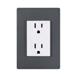 Placa armada con contacto dúplex 2P+T Blanco Serie 26 Simon