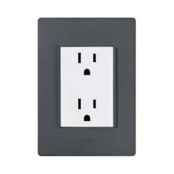 Placa armada con contacto dúplex 2P+T Blanco Serie 26 Simon