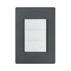 Placa armada con 3 interruptores sencillos Blanco Serie 26 Simon