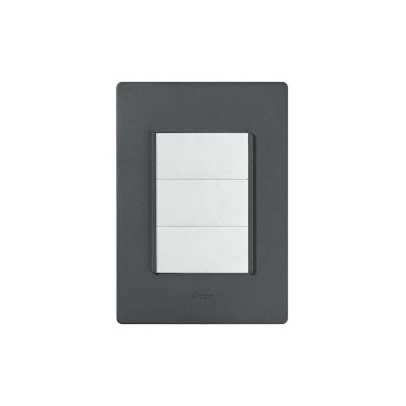 Placa armada con 3 interruptores sencillos Blanco Serie 26 Simon