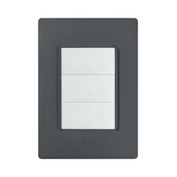 Placa armada con 3 interruptores sencillos Blanco Serie 26 Simon
