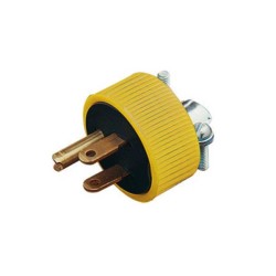 Clavija aterrizada 15A 127V 2P+T Amarilla Royer