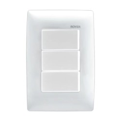 Placa armada con 3 Interruptores Blanco Royer 100 Eaton