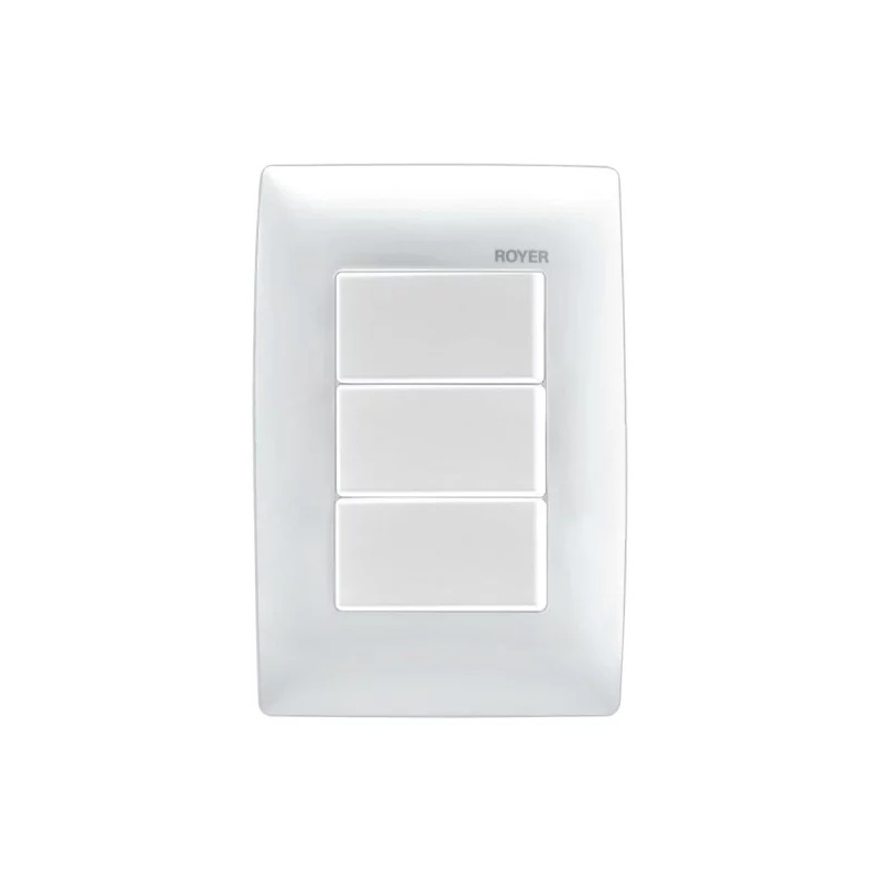 Placa armada con 3 Interruptores Blanco Royer 100 Eaton