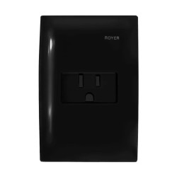 Placa armada con contacto 2P+T Negro Royer 100 Eaton