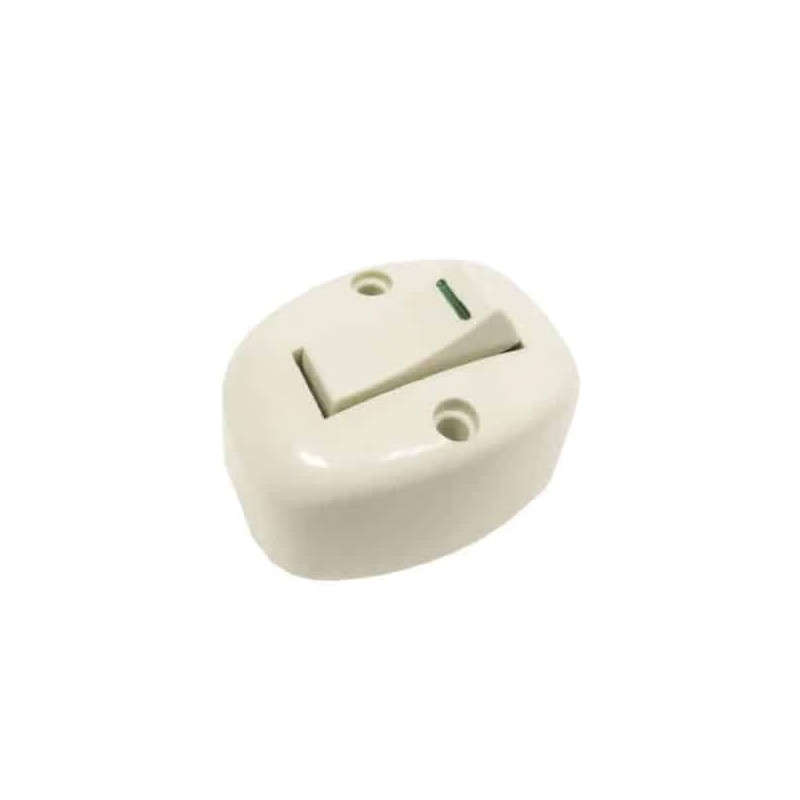 Apagador sencillo de sobreponer 10A 127V Marfil Royer