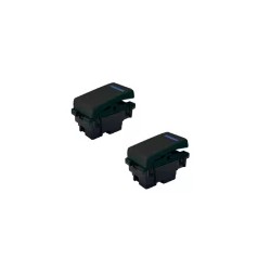 Placa armada con 2 Interruptores Negro Royer 100 Eaton