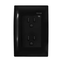Placa armada con contacto dúplex Negro Royer 100 Eaton