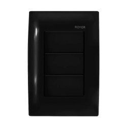 Placa armada con 3 Interruptores Negro Royer 100 Eaton
