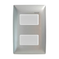 Placa armada con 2 Interruptores Plata Royer 100 Eaton