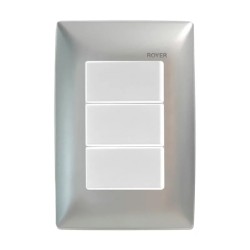 Placa armada con 3 Interruptores Plata Royer 100 Eaton