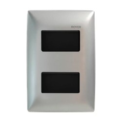 Placa armada con 2 Interruptores Plata/Negro Royer 100 Eaton