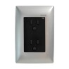 Placa armada con contacto dúplex 2P+T Plata/Negro Royer 100 Eaton