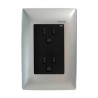 Placa armada con contacto dúplex 2P+T Plata/Negro Royer 100 Eaton