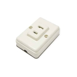 Contacto sencillo plano Marfil de sobreponer 2P 15A 127V Eaton