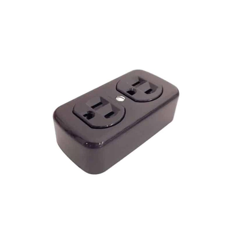 Contacto dúplex café de sobreponer 2P+T 15A 127V Royer