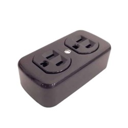 Contacto dúplex café de sobreponer 2P+T 15A 127V Royer