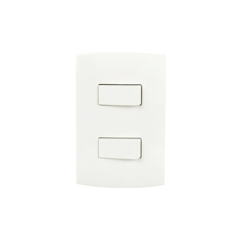 Placa Armada 2 Interruptor 16A Mistic Blanco