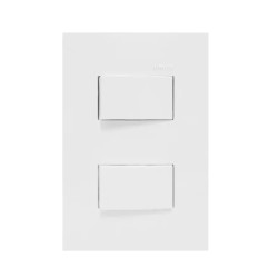 Placa con 2 Interruptor 2 vías Blanco Simon 25