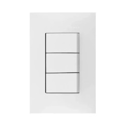 Placa con 3 Interruptores sencillos Blanco Simon 25