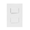 Placa con Interruptor sencillo + Interruptor 3 vías Blanco Simon 25
