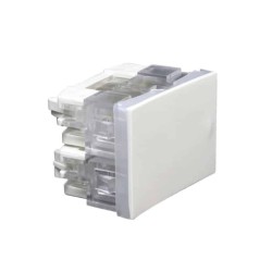 Apagador Escalera 2 Módulos Luz piloto 110 V Blanco Illux