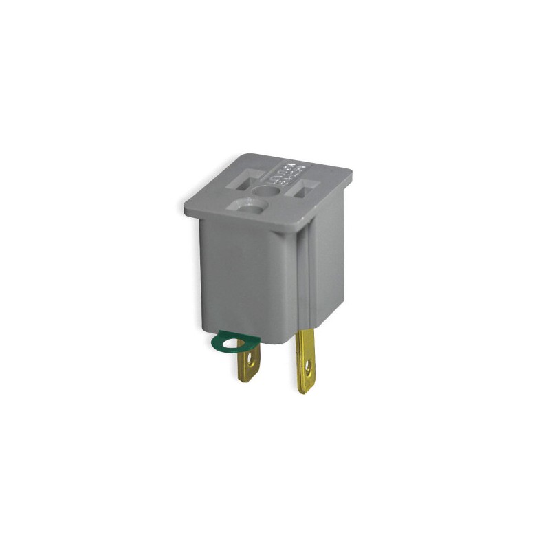 Adaptador de clavija recta o en Ángulo | 15A | 125V | NEMA 5-15R | Gris. Leviton